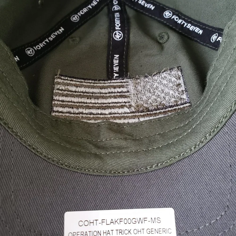 Operation Hat Trick OHT ‘47 Fitted Size XL Hat Cap USA Flag Military Green NWT - Picture 10 of 11